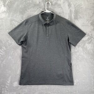 KUHL Shirt men's Large AirKuhl Polo Short Sleeve Performance Stretch Gray Casual
